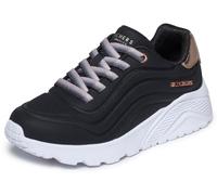 Slip-On Sneaker SKECHERS "UNO LITE", Mädchen, Gr. 35, blau (schwarz), Lederimitat, Schuhe, Schnürschuh, Halbschuh, Keilabsatz, Grössenschablone zum Download (14646939-35) schwarz
