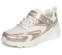 Skechers Mädchen UNO Lite Vista Strike Turnschuhe, Natural Synthetic/Gold Trim