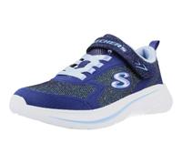 Sneaker SKECHERS "WAVE 92", Mädchen, Gr. 27, navy, blau, Textil, Glitzer, Schuhe Sneaker, Freizeitschuh mit Klettverschluss, Größenschablone zum Download (17187825-27) navy, blau