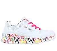 Skechers Mädchen x JGoldcrown: UNO Lite - Lovely Luv Sneaker in Weiss, Größe 39.5