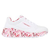 Skechers Mädchen x JGoldcrown: UNO Lite - Lovely Luv Sneaker in Wht/Rot/Pnk, Größe 27.5