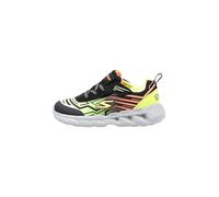 Skechers Magna-Lights MAVER Sneaker, Black Synthetic/Mesh/Yellow & Orange, 21 EU
