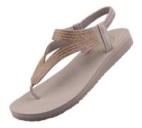 Skechers Meditation Vibrant Glow Damen Zehentrenner Taupe EU 40