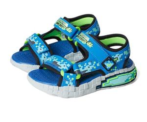 Skechers Mega-Splash 4K, Babyjungen Flache Sandale, Blue/Lime,