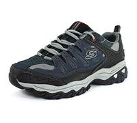 Skechers Men's Afterburn M. Fit Fashion Sneakers - Leather Upper, Memory Foam Insole, Rubber Outsole, Marineblau, 44 EU