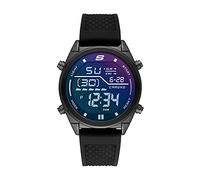 Skechers Herrenuhr Kentwood, Digitales Uhrwerk, 44 mm Gehäuse aus schwarzer Legierung mit Silikonarmband, SR5142
