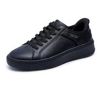 Skechers Men's Court Break-Double Vented Hands Freee Slip-ins Sneaker, Schwarz/Schwarz, 7 Wide