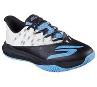 Skechers Men's Hands-Free Slip-ins: Viper Court Rally Sneaker, White Leather Black Leather Blue Mesh, 42.5 EU