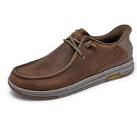 Skechers Men's John Deere Leather Moc Toe Bungee Hands Free Slip-ins Oxford, Dsrt, 9 X-Wide