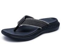 Skechers Men's Parson Sd-Gino Thong Sandal with Frayed Edges, Schwarz, 42 EU