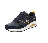 Skechers Men's UNO Retro One Trainers, Navy Duraleather Suede Yello Mesh, 39.5 EU