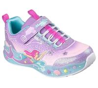 Sneaker SKECHERS "MERMAID DREAMS LIGHTS", Damen, Gr. 36, lavendel, Synthetik, Textil, Glitzer, kontrastfarbene Details, Schuhe Sneaker, Blink,-Klettschuh mit Applikation, Größenschablone zum Download 