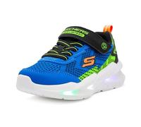 Sneaker SKECHERS "SKECHERS METEOR-LIGHTS 2.0", Damen, Gr. 33, schwarz, blau, Lederimitat, Textil, kontrastfarbene Details, Schuhe Sneaker, Sportschuh mit Klett, Größenschablone zum Download (56958355-