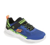 Sneaker SKECHERS "SKECHERS METEOR-LIGHTS 2.0", Damen, Gr. 33, schwarz, blau, Lederimitat, Textil, kontrastfarbene Details, Schuhe Sneaker, Sportschuh mit Klett, Größenschablone zum Download (56958355-
