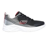 Skechers Jungen Boys Sneaker, Black Textile/Synthetic/Silver & Red Tri, 35 EU
