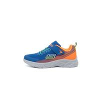 Skechers Microspec Ii Zovrix Sneaker, Royal Textile/Synthetic/Orange Trim, 33.5 EU