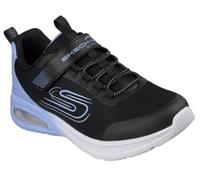 Sneaker SKECHERS "MICROSPEC MAX ADVANCE", Kinder, Gr. 28, bunt (schwarz, flieder), Textil, Lederimitat, kontrastfarbene Details, casual, Schuhe, Slip-OnSneaker, Klettverschluss,S-Logo, Größenschablone
