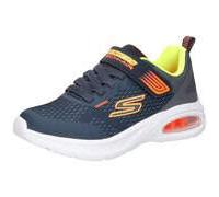 Sneaker SKECHERS "MICROSPEC MAX ADVANCE", Kinder, Gr. 36, blau (navy, gelb), Textil, Synthetik, kontrastfarbene Details, sportlich, Schuhe, Freizeitschuh mit Klettverschluss, Größenschablone zum Downl