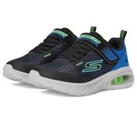 Sneaker SKECHERS "MICROSPEC MAX ADVANCE", Kinder, Gr. 32, schwarz (schwarz, blau), Textil, Synthetik, kontrastfarbene Details, sportlich, Schuhe, Freizeitschuh mit Klettverschluss, Größenschablone zum