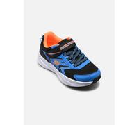 Sneaker SKECHERS "MICROSPEC TREAD", Jungen, Gr. 28, schwarz, blau, Lederimitat, Textil, Mesh, kontrastfarbene Details, Schuhe Sneaker, Freizeitschuh mit Klettverschluss, Größenschablone zum Download (