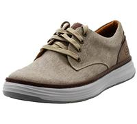 Skechers Men's Moreno Canvas Oxford Shoe, Stone, 10.5 Wide, 44 EU Weit