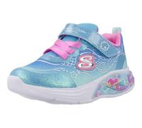 Sneaker SKECHERS "MY DREAMERS", Mädchen, Gr. 21, bunt (blau, rosa multi), Lederimitat, Textil, Glitzer, kontrastfarbene Details, Schuhe Sneaker, Blink,-Klettschuh, Meerjungfraudesign, Größenschablone