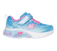 Sneaker SKECHERS "MY DREAMERS", Mädchen, Gr. 21, bunt (blau, rosa multi), Lederimitat, Textil, Glitzer, kontrastfarbene Details, Schuhe Sneaker, Blink,-Klettschuh, Meerjungfraudesign, Größenschablone
