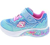 Sneaker SKECHERS "MY DREAMERS", Mädchen, Gr. 24, blau, rosa multi, Lederimitat, Textil, Glitzer, kontrastfarbene Details, Schuhe Sneaker, Blink,-Klettschuh, Meerjungfraudesign, Größenschablone zum Dow