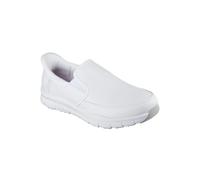 Skechers Nampa Broxtin Medizinischer Serviceschuh für Herren, Weißes Leder, Synthetik, 45 EU