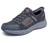 Skechers Oak Canyon Consistent Winne Herren-Sneaker zum Reinschlüpfen, Grau/Orange, 48.5 EU