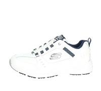 Skechers Oak Canyon Redwick Herren Trainer, White Leather/Synthetic/Textile/Navy Trim, 41.5 EU