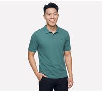Skechers Off Duty Polo in Grau/Grün, Größe 2XL