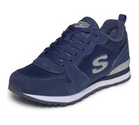 Skechers Damen Og 85 Gold'n Gurl Sneakers, Navy Suede Mesh Nylon Silver Trim, 39.5 EU