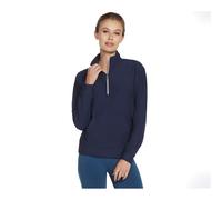 Skechers Performance GoLuxe Rib 1/4 Zip Polyester Damen Pullover Blau L