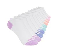 Skechers Socken für Mädchen, 10er-Pack, für den täglichen Gebrauch, weich und bequem, Weiß/mehrfarbig, 5-6.5