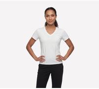 Skechers Pima V-Neck T-Shirt in Weiss, Größe XL