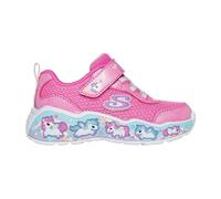 Lauflernschuh SKECHERS "PLAY SCENE-FUN SQUAD", Baby, Gr. 26, bunt (pink, multi), Lederimitat, Mesh, kontrastfarbene Details, Schuhe Lauflernschuh, Sneaker mit bunten Motiven verziert, Größenschablone