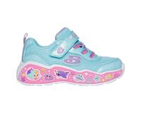 Lauflernschuh SKECHERS "PLAY SCENE-FUN SQUAD", Kinder, Gr. 22, bunt (türkis, multi), Mesh, Lederimitat, kontrastfarbene Details, animal-print, sportlich, Schuhe, Sneaker mit bunten Motiven verziert, G