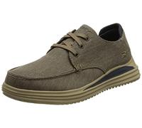 Skechers Proven Forenzo Loafer für Herren, flach, Khaki-gewaschenes Segeltuch, 41 EU