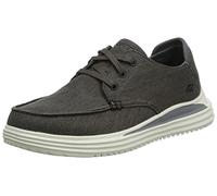Skechers Proven Forenzo Loafer für Herren, flach, Schwarzes gewaschenes Segeltuch, 44 EU