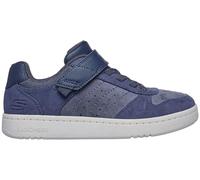 Sneaker SKECHERS "QUICK STREET", Kinder, Gr. 32, blau (navy), Textil, Lederimitat, casual, Schuhe, Retro Sneaker mit Klettverschluss, Größenschablone zum Download (84033219-32) navy
