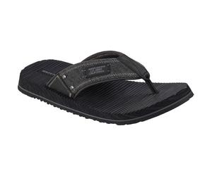 Skechers Quill Textil Herren schwarze Flip-Flops EU 46 / UK 11