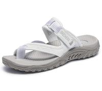 Skechers Reggae-Irie Mon Sport Damen-Sandalen, Weiß, 35 EU