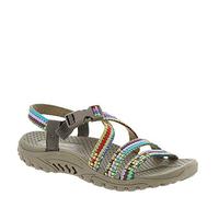Skechers Damen Sandale Reggae Sew Me Boho Woven Strappy Slingback Taupe Multi Größe 39