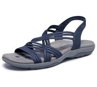 Skechers Damen Reggae Slim-Simply Stretch Sportsandale, Marineblau, 35 EU