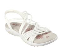 Skechers Sandale Damen Reggae Slim Sunnyside – Keilsandalette mit Memory Foam Weiß Gr. 42