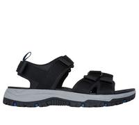 Skechers Prewitt Herren-Sandalen mit vier Riemen, offene Zehenpartie, Schwarz, 45 EU