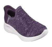 Skechers Relaxed Fit Sport-Sneaker für Damen, Dunkelvioletter Strick, violetter Besatz, 38 EU