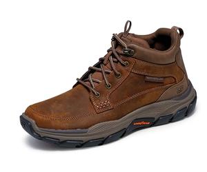 Skechers Respected-Boswell Herren-Sneaker, mittelhoch, Leder, Moc Toe, CDB, 16 X-Wide