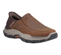 Skechers Respected Elgin Leder Herren Dunkelbraun Weite Moccasins Schuhe